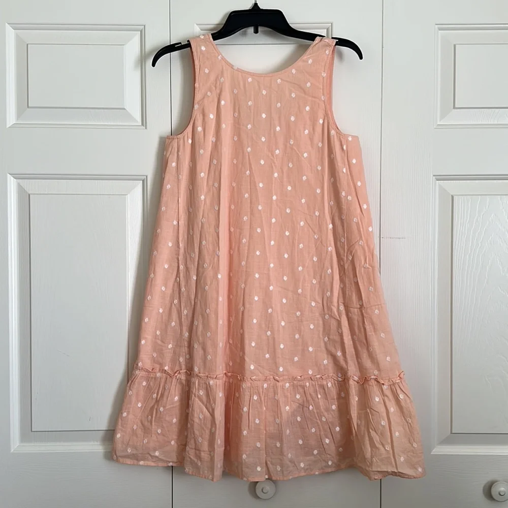 💖Loft peach sleeveless summer dress with bow in the back - Picture 1 of 6